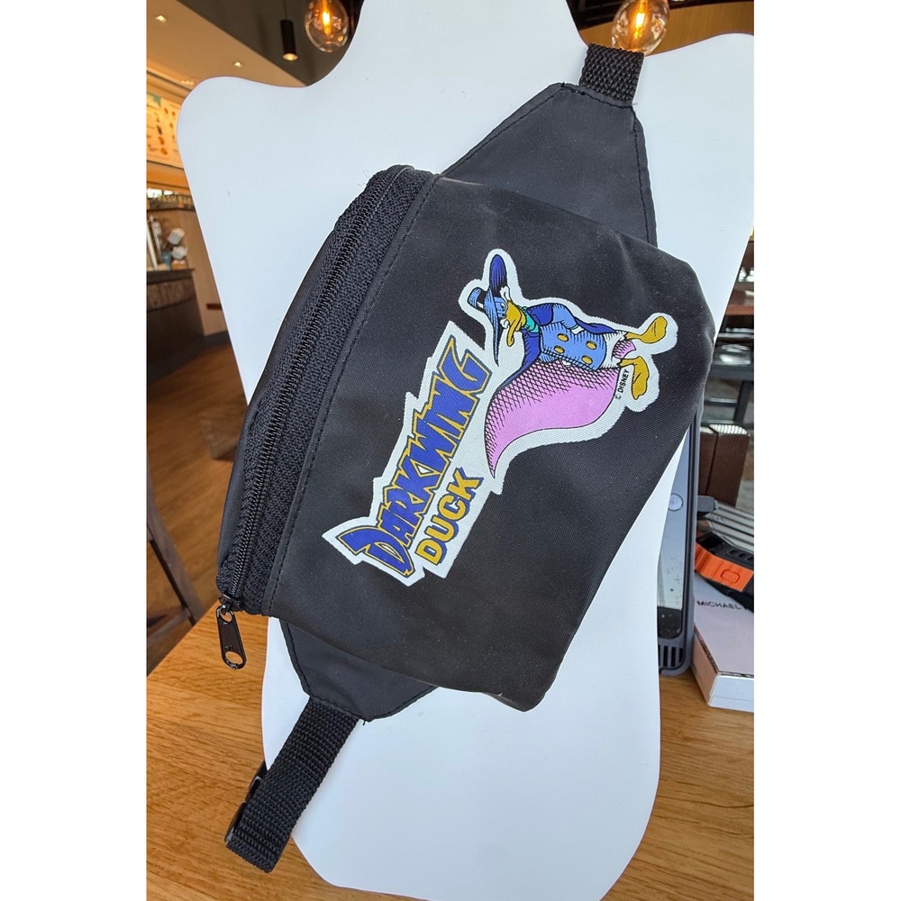 Vintage Darkwing Duck Kids Waist Bag Fanny Pack Disney Black Rare KIDCORE 90s